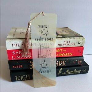 When I Think About Books I Touch My Shelf Handmade Bookmark